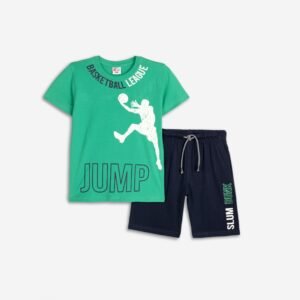125-101114-2 Funky Σετ μπλούζα βερμούδα αγόρι golf green μπλε