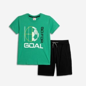 125-101131-2 Funky Σετ μπλούζα βερμούδα αγόρι golf green μαύρο