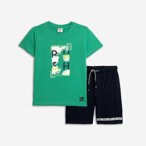 125-101138-2 Funky Σετ μπλούζα βερμούδα αγόρι golf green μπλε