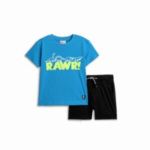 125-301105-1 Funky Σετ μπλούζα βερμούδα αγόρι ανοιχτό ρουά μαύρο