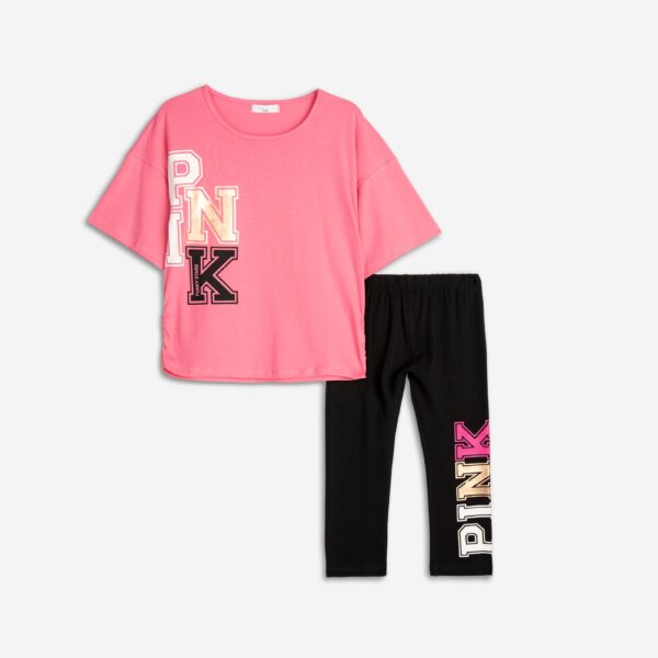 125-519104-1 Funky Σετ μπλούζα κολάν κορίτσι barbie pink μαύρο