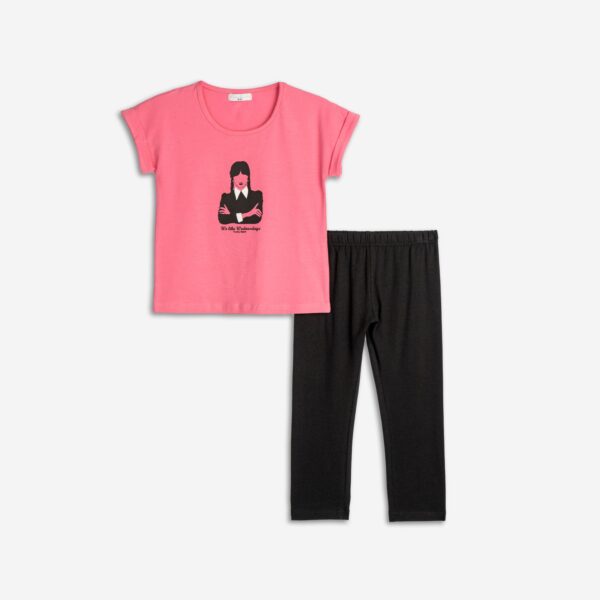 125-539116-1 Funky Σετ μπλούζα κολάν κορίτσι barbie pink μαύρο