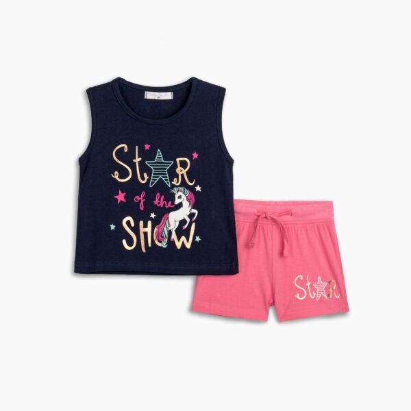 125-724108-1 Funky Σετ μπλούζα σορτς κορίτσι μπλε barbie pink