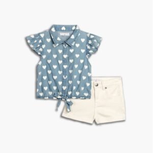 125-725101-1 Funky Σετ μπλούζα σορτς κορίτσι τύπος λευκό