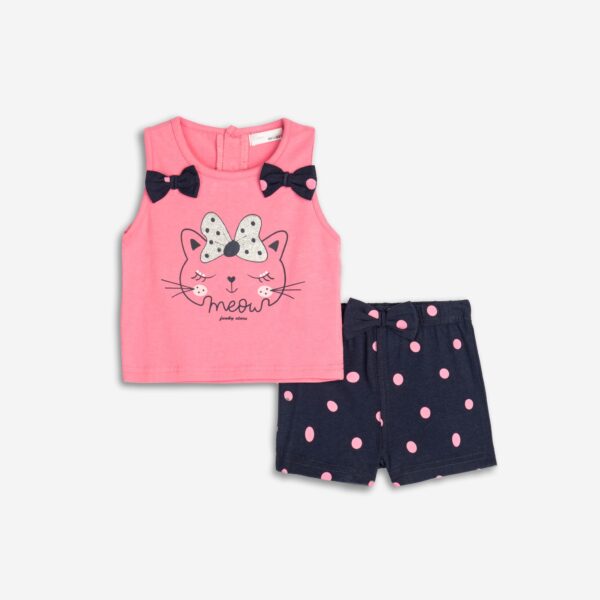 125-924105-1 Funky Σετ μπλούζα σορτς μηνών κορίτσι barbie pink μπλε allover