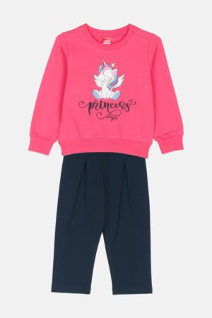 2511101 Joyce Σετ μπλούζα κολάν κορίτσι φούξια