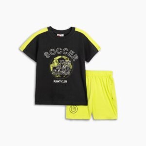 125-301107-1 Funky Σετ μπλούζα βερμούδα αγόρι μαύρο limade