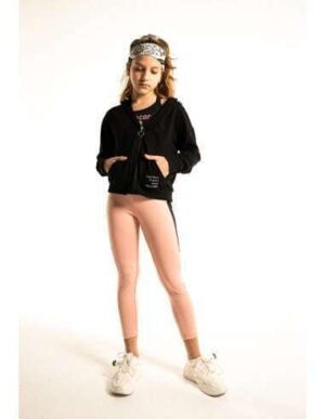 254089 Ebita Σετ μπλούζα κολάν ζακέτα κορίτσι μαύρο