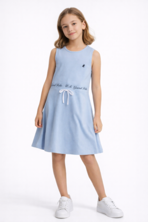 PG1191 U.S.GRAND POLO CLUB Φόρεμα κορίτσι σιέλ