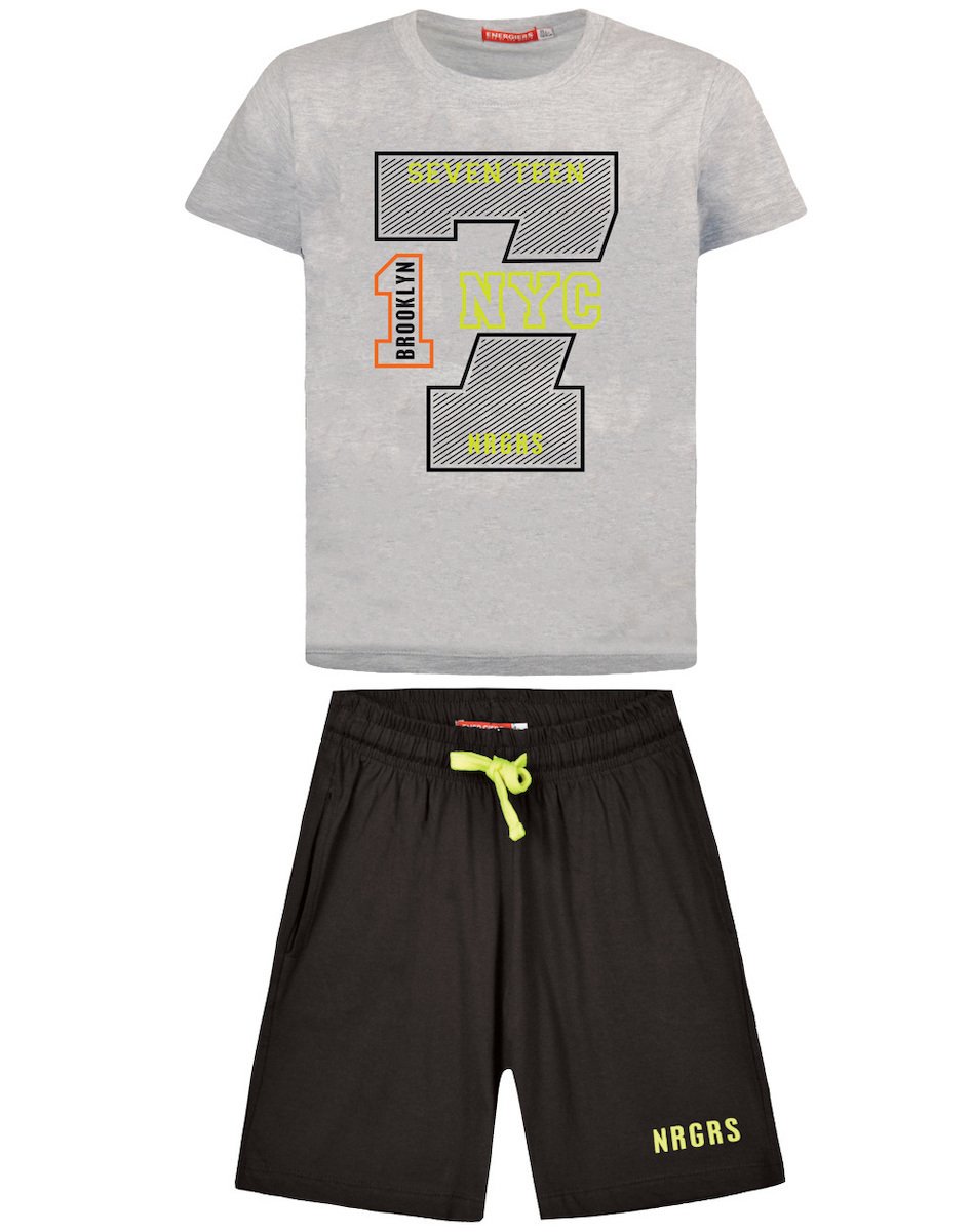 13-223017-0-9 Energiers Σετ μπλούζα βερμούδα αγόρι γκρι μελανζέ