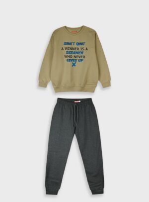 13-125086-0 Energiers Σετ φόρμα φούτερ αγόρι μπεζ ανθρακί