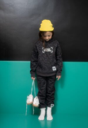 243084 Ebita Σετ φόρμα φούτερ με κουκούλα κορίτσι μαύρο