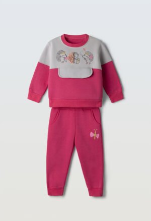 243205 Ebita Σετ φόρμα φούτερ κορίτσι γκρι φούξια