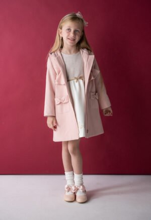 243229 Ebita Σετ φόρεμα παλτό τσαντάκι κορίτσι ροζ
