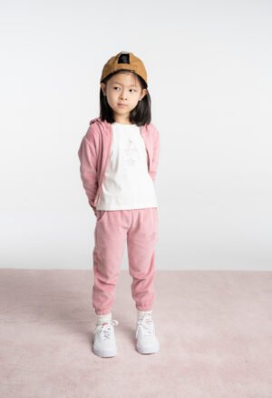 243279 Ebita Σετ φόρμα βελουτέ ζακέτα κορίτσι ροζ