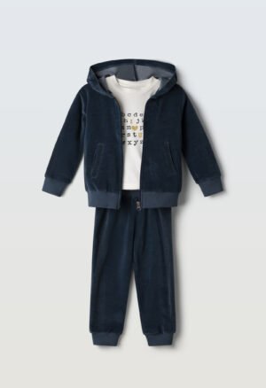 243280 Ebita Σετ φόρμα βελουτέ ζακέτα κορίτσι μπλε