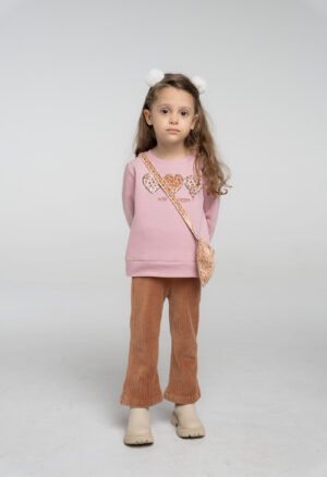 243282 Ebita Σετ μπλούζα παντελόνα με τσαντάκι κορίτσι ροζ