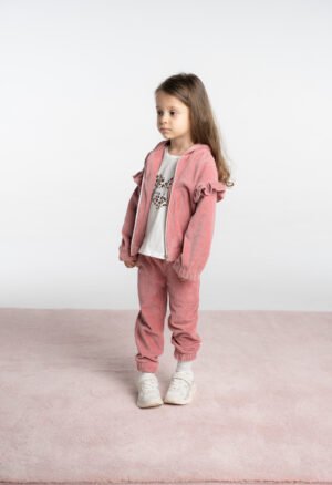 243284 Ebita Σετ φόρμα βελουτέ ζακέτα κορίτσι σάπιο μήλο