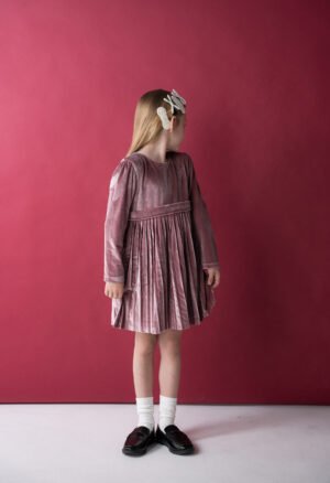 243293 Ebita Φόρεμα βελουτέ με κορδέλα κορίτσι ροζ