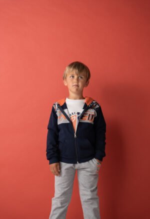 243851 Hashtag Σετ φόρμα φούτερ ζακέτα αγόρι μπλε