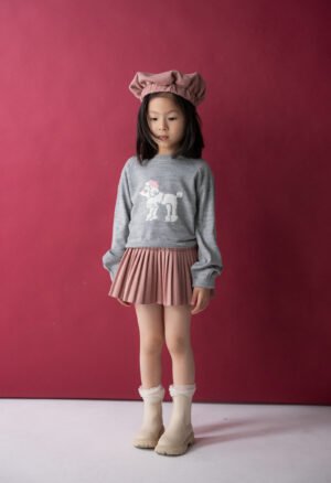 255207 Ebita Σετ μπλούζα φούστα με μπερέ κορίτσι γκρι