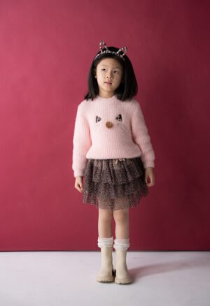 255214 Ebita Σετ μπλούζα φούστα κορίτσι ροζ