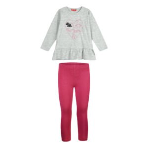 15-123360-0-9 Energiers Σετ μπλούζα κολάν κορίτσι γκρι μελανζέ ορχιδέα