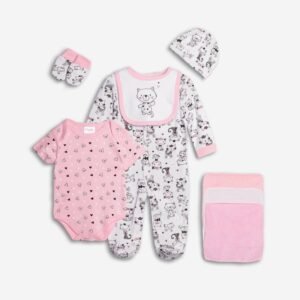 226-060101-1 Funky Σετ 8 τμχ μηνών κορίτσι εκρού ροζ