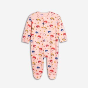 226-060109-1 Funky Φορμάκι ολόσωμο μηνών κορίτσι ροζ πούδρας allover