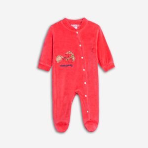 226-060128-1 Funky Φορμάκι ολόσωμο βελουτέ μηνών κορίτσι έντονο ροζ