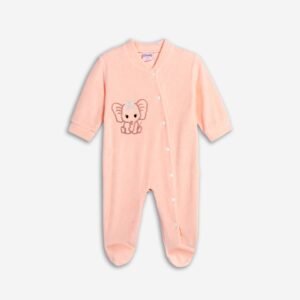 226-060142-1 Funky Φορμάκι ολόσωμο βελουτέ μηνών κορίτσι ροζ σομόν