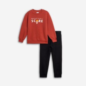 226-317103-2 Funky Σετ φόρμα φούτερ αγόρι τερακότα μαύρο