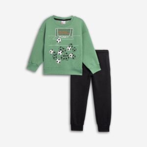 226-317110-1 Funky Σετ φόρμα φούτερ αγόρι grass μαύρο