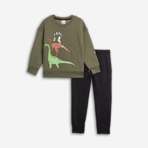 226-317113-2 Funky Σετ φόρμα φούτερ αγόρι χακί μαύρο