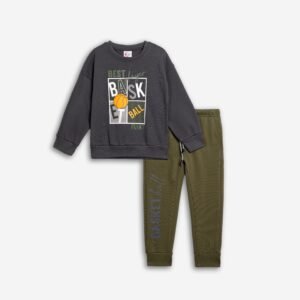 226-317120-1 Funky Σετ φόρμα φούτερ αγόρι ανθρακί χακί