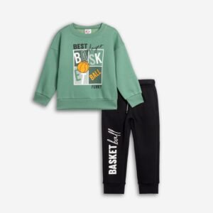 226-317120-2 Funky Σετ φόρμα φούτερ αγόρι deep grass μαύρο