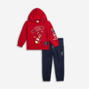 226-317125-1 Funky Σετ φόρμα φούτερ με κουκούλα αγόρι κόκκινο μπλε