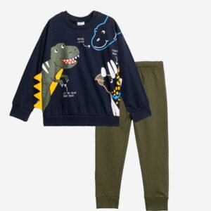 226-317133-1 Funky Σετ φόρμα αχνούδιαστη αγόρι μπλε χακί