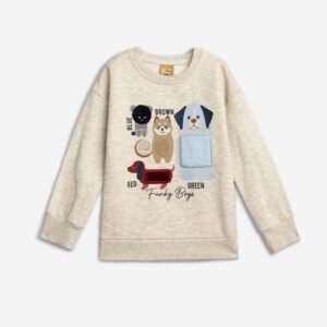 226-392103-1 Funky Μπλούζα φούτερ αγόρι εκρού μελανζέ