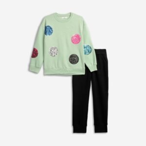 226-517124-1 Funky Σετ φόρμα φούτερ κορίτσι φυστικί μαύρο