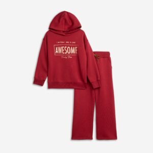 226-517155-1 Funky Σετ φόρμα φούτερ με κουκούλα κορίτσι μπορντό