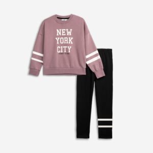 226-539112-1 Funky Σετ μπλούζα κολάν φούτερ κορίτσι σκούρο καμέλια μαύρο