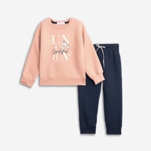 226-717110-1 Funky Σετ φόρμα φούτερ κορίτσι ροζ πούδρας μπλε