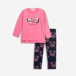 226-721102-2 Funky Σετ μπλούζα κολάν κορίτσι confetti μπλε allover