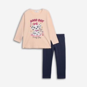 226-721112-1 Funky Σετ μπλούζα κολάν κορίτσι ροζ πούδρας μπλε