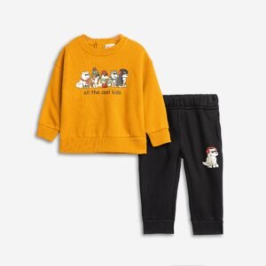 226-817110-2 Funky Σετ φόρμα φούτερ μηνών αγόρι nugget μαύρο