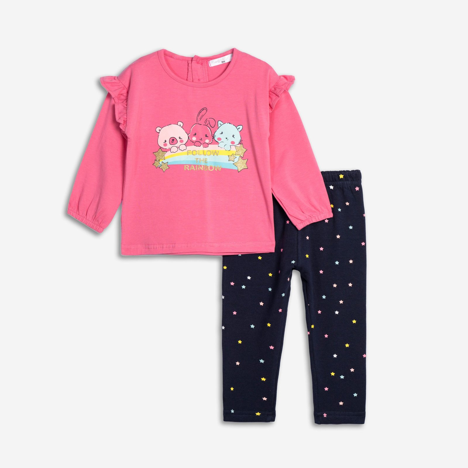 226-921102-1 Funky Σετ μπλούζα κολάν μηνών κορίτσι confetti μπλε allover