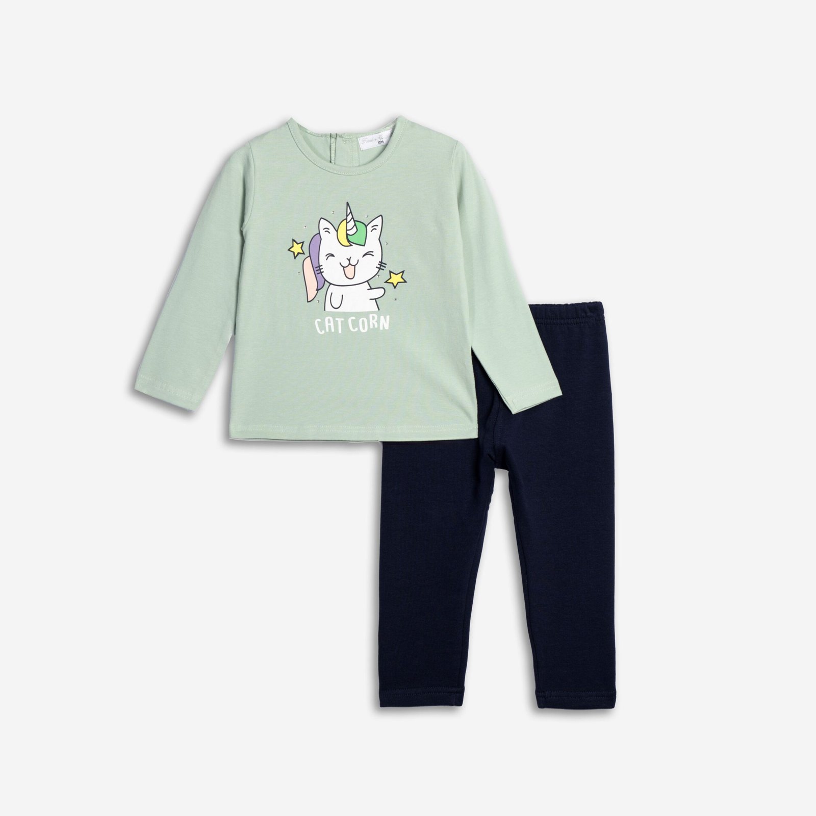 226-921114-1 Funky Σετ μπλούζα κολάν μηνών κορίτσι φυστικί μπλε