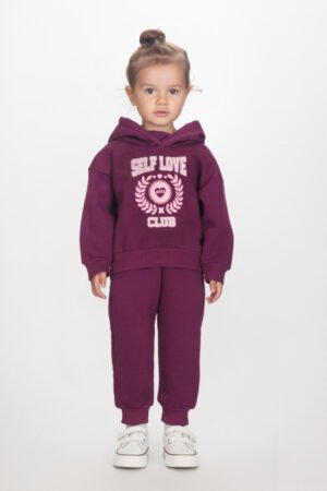 2561102 Joyce Σετ φόρμα φούτερ με κουκούλα κορίτσι ματζέντα