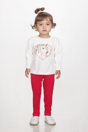 2561140 Joyce Σετ μπλούζα κολάν κορίτσι λευκό
